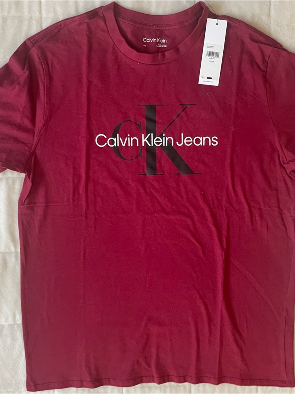 Calvin Klein Red Logo Short Sleeve Tee